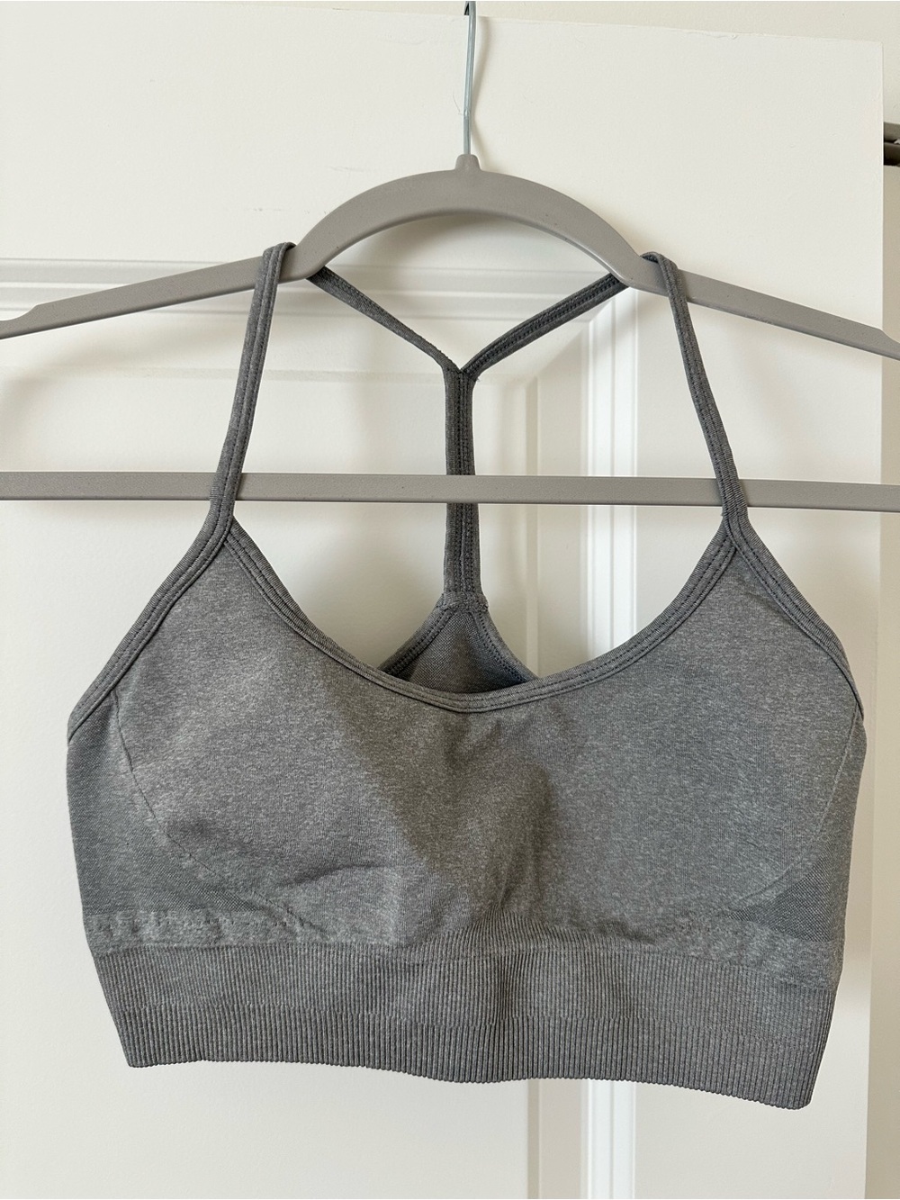 AYBL Gray Seamless Racerback Sports Bra Light Support Size S